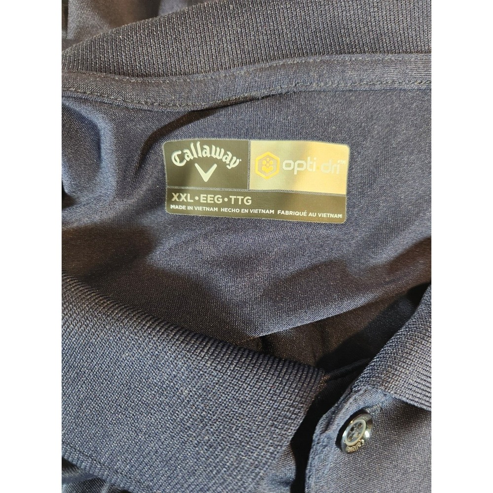 Callaway Golf Polo‎ Opti Dri  shirt navy blue men's size XXL - Picture 3 of 6